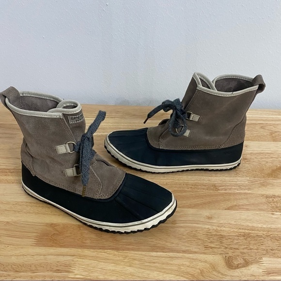 Sperry Suede Schooner Slouch Duck Boots, Size 7 - Picture 9 of 13
